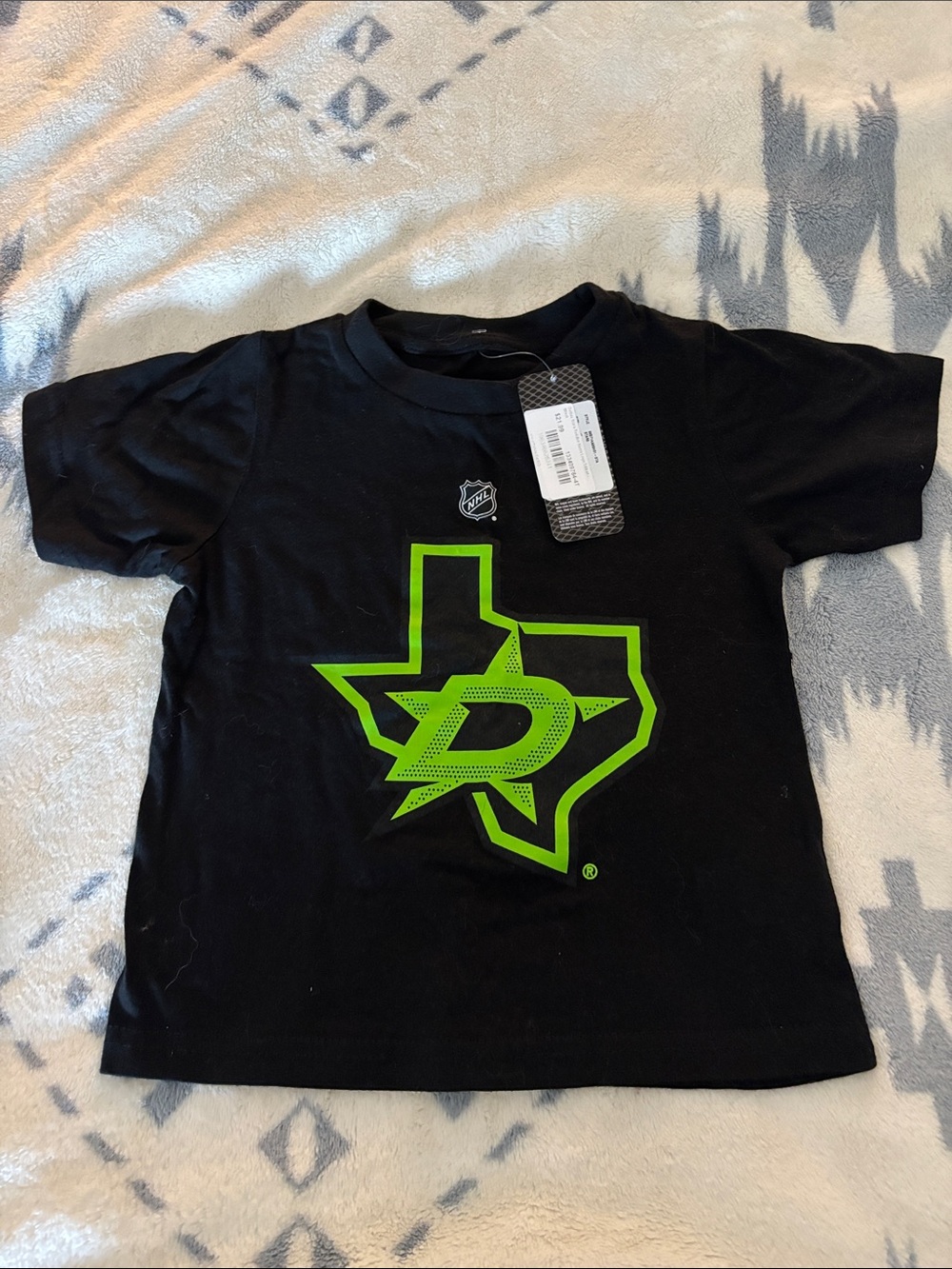 NHL Kids' Dallas Stars Black & Neon Green Logo Tee